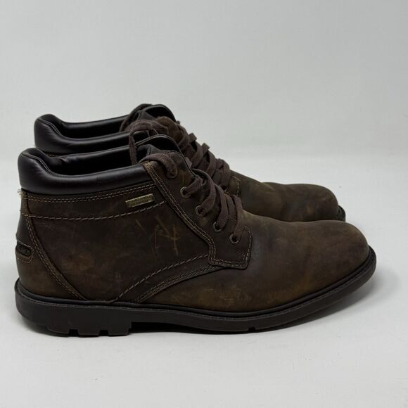 Rockport Storm Surge Waterproof Chukka Boots Mens 10 M Brown Leather Gorpcore